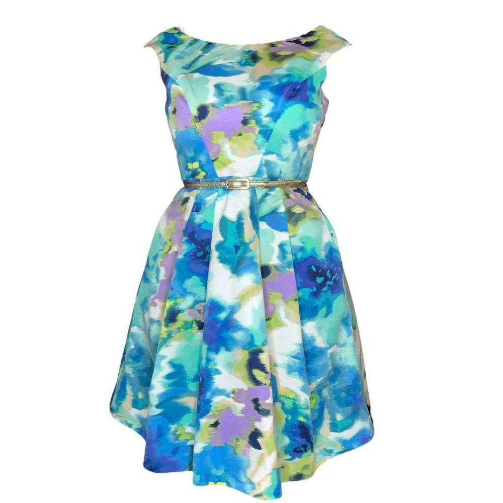 Floral Chic Springtime Fit and Flare Dress